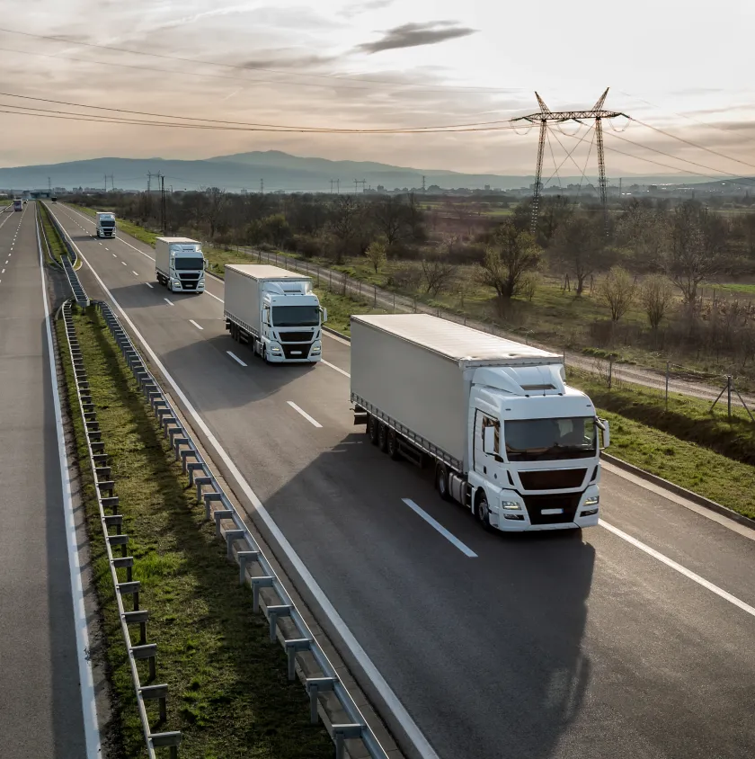 Lorries on a motorway